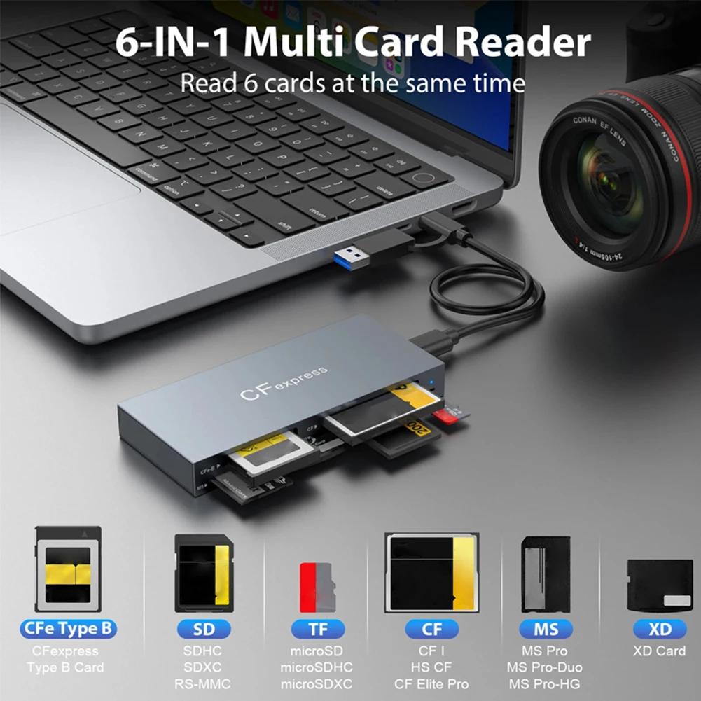 6 in 1 CFexpress B Ÿ ī , USB 3.2 Gen2, 10Gbps CF, XD, MS, SD, TF ī , ޸ ī , PC ǻͿ